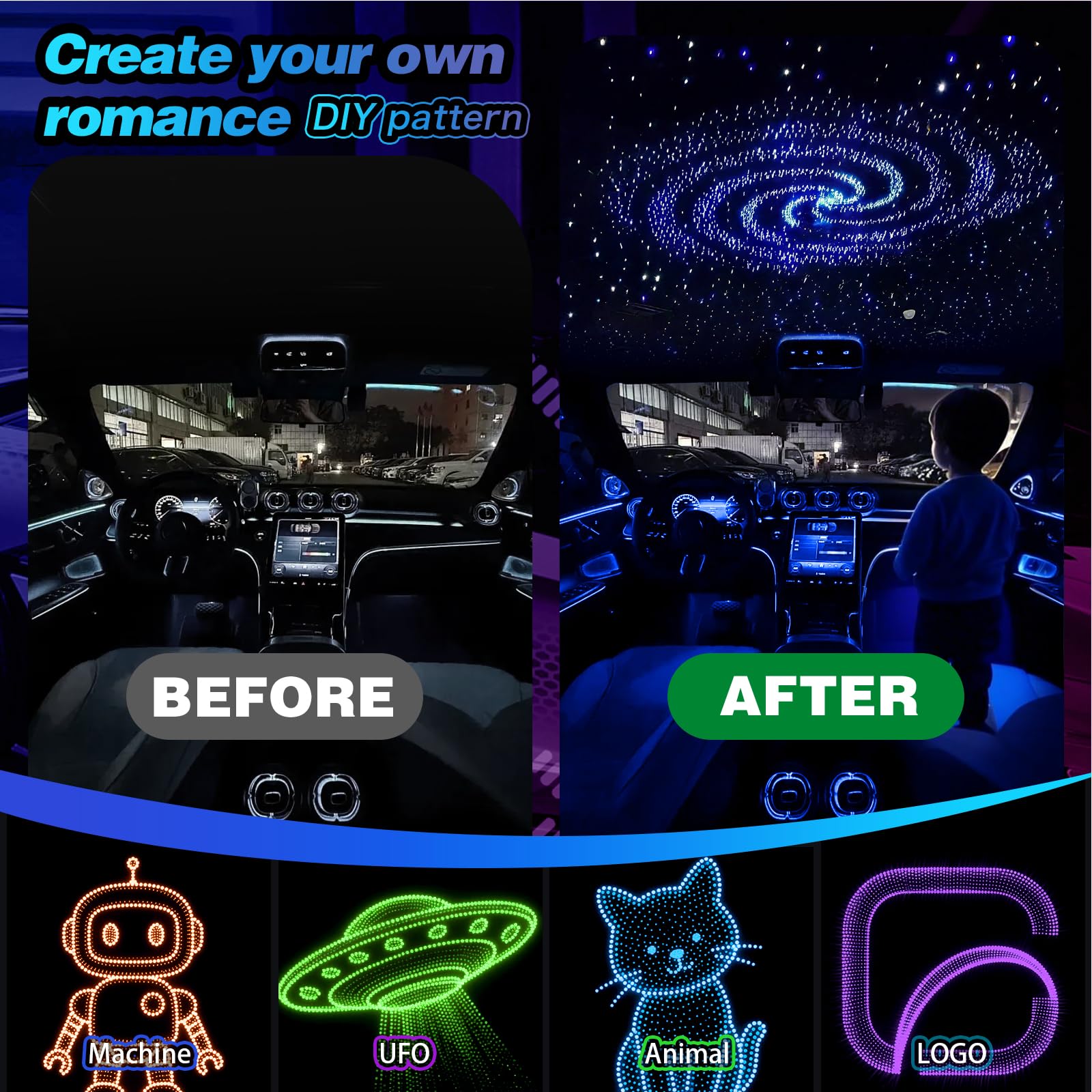 VASTFIRE remote and Bluetooth enable music-synced patterns.