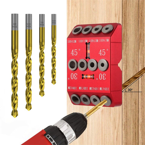VASTHOME 30-45-90 drill guide jig delivers precise straight-hole guidance for wood projects