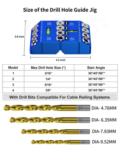 VASTHOME drill guide displaying 45-degree angle for joints and rails.