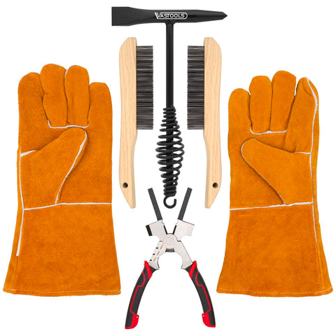 VASTOOLS chipping hammer 10-5in demonstrates slag removal in welding tasks