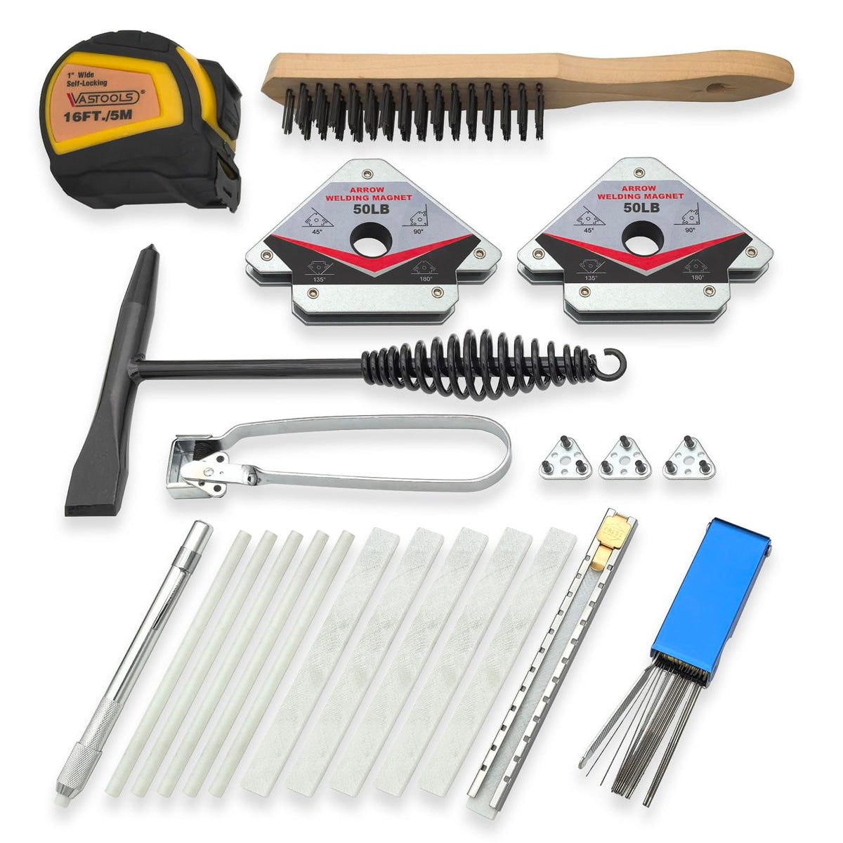 VASTOOLS welding chipping hammer in use, reducing slag and debris for cleaner metalwork.