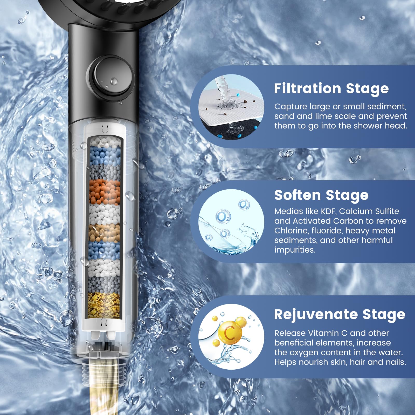 Vatex on/off pause button enables one-handed water control