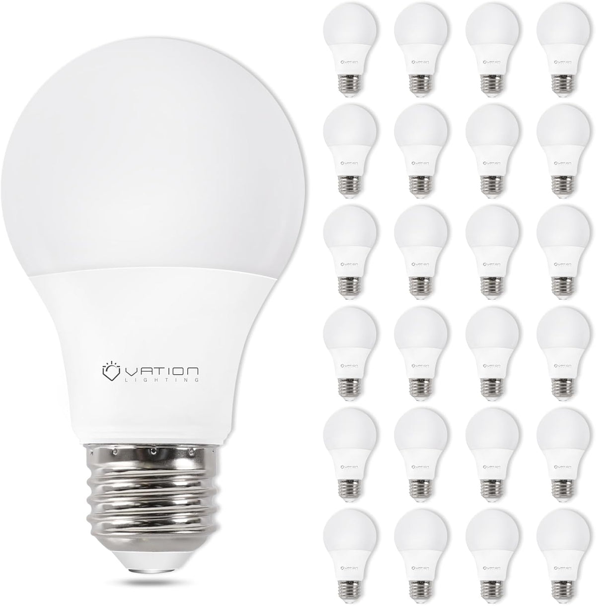 VATION LIGHTING 24-pack A19 bulbs front view, energy efficient lighting