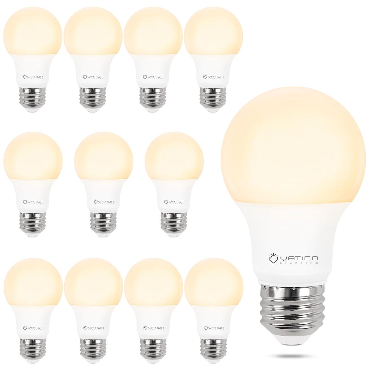 VATION LIGHTING dimmable A19 bulb 2700K soft white for cozy ambient lighting.