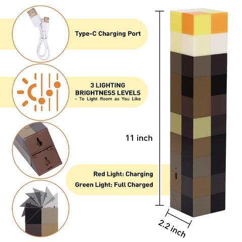 Vatitont wall torch showcasing three brightness levels for customizable lighting.