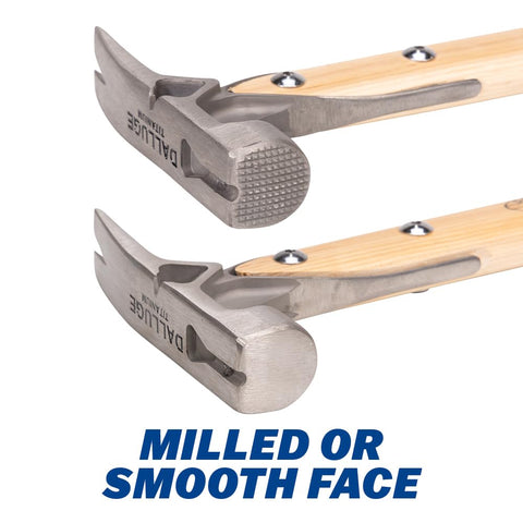 Vaughan Dalluge 16oz titanium hammer with rugged hickory handle for comfort.