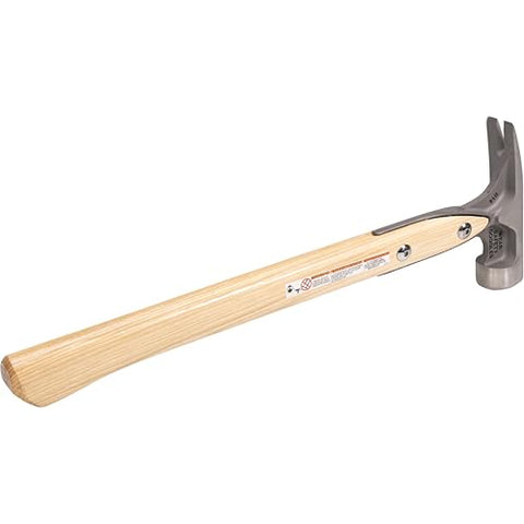 Vaughan Dalluge 16oz titanium hammer milled face reduces slipping on metal surfaces.