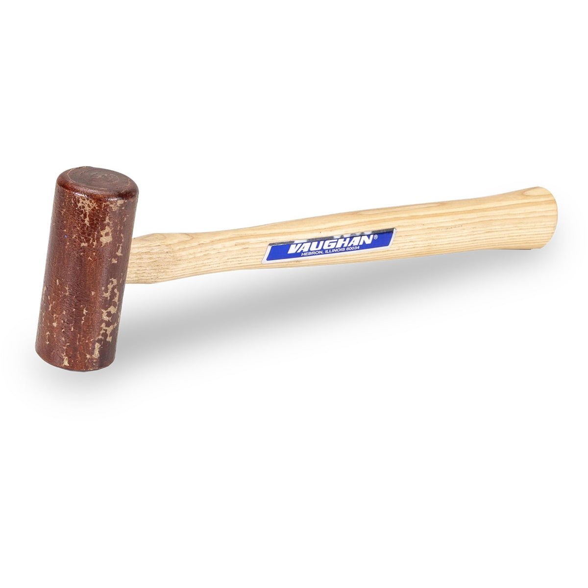 Vaughan Rawhide mallet face close-up shows non-marring surface for furniture work.