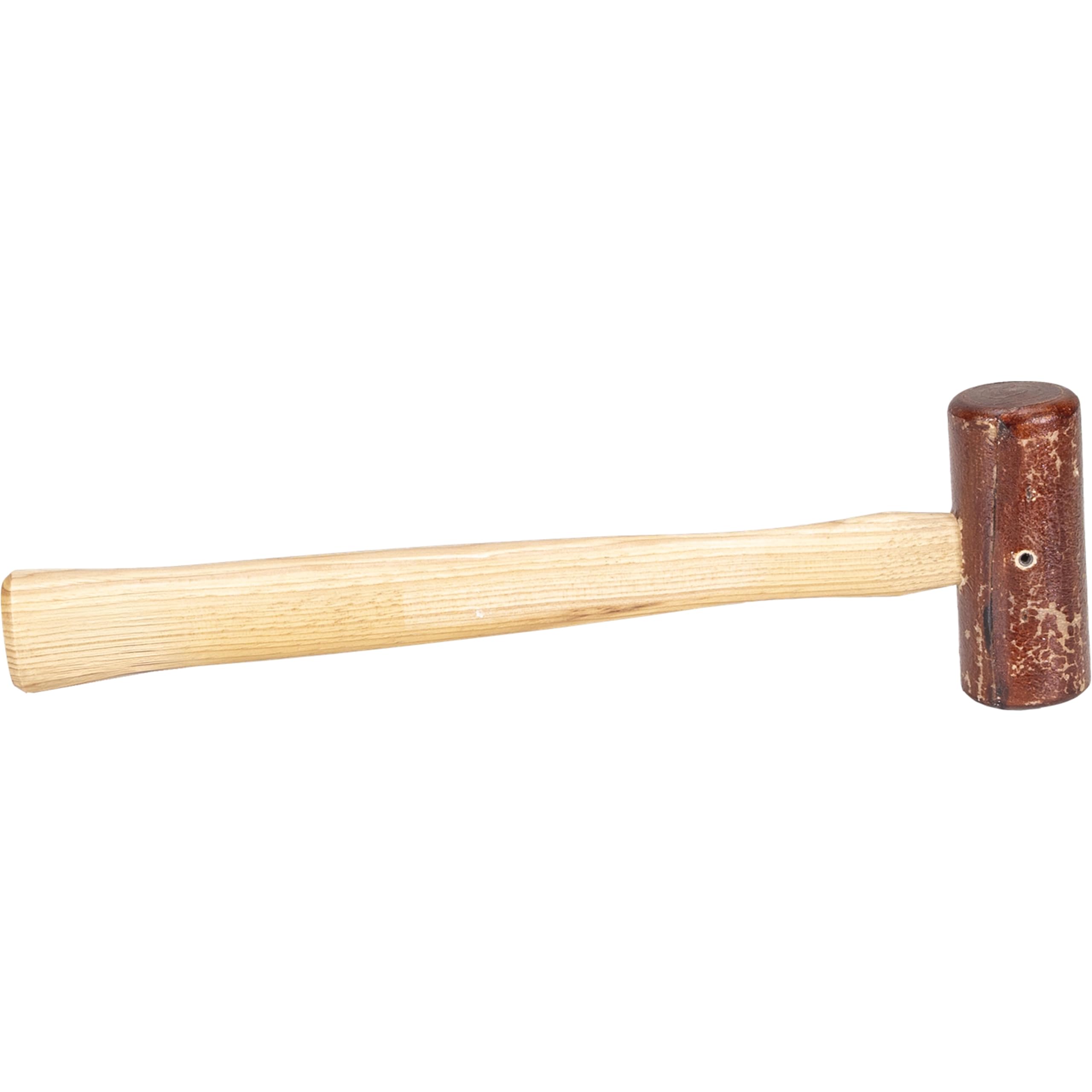Vaughan Rawhide mallet head compressed for durability and tougher blows.