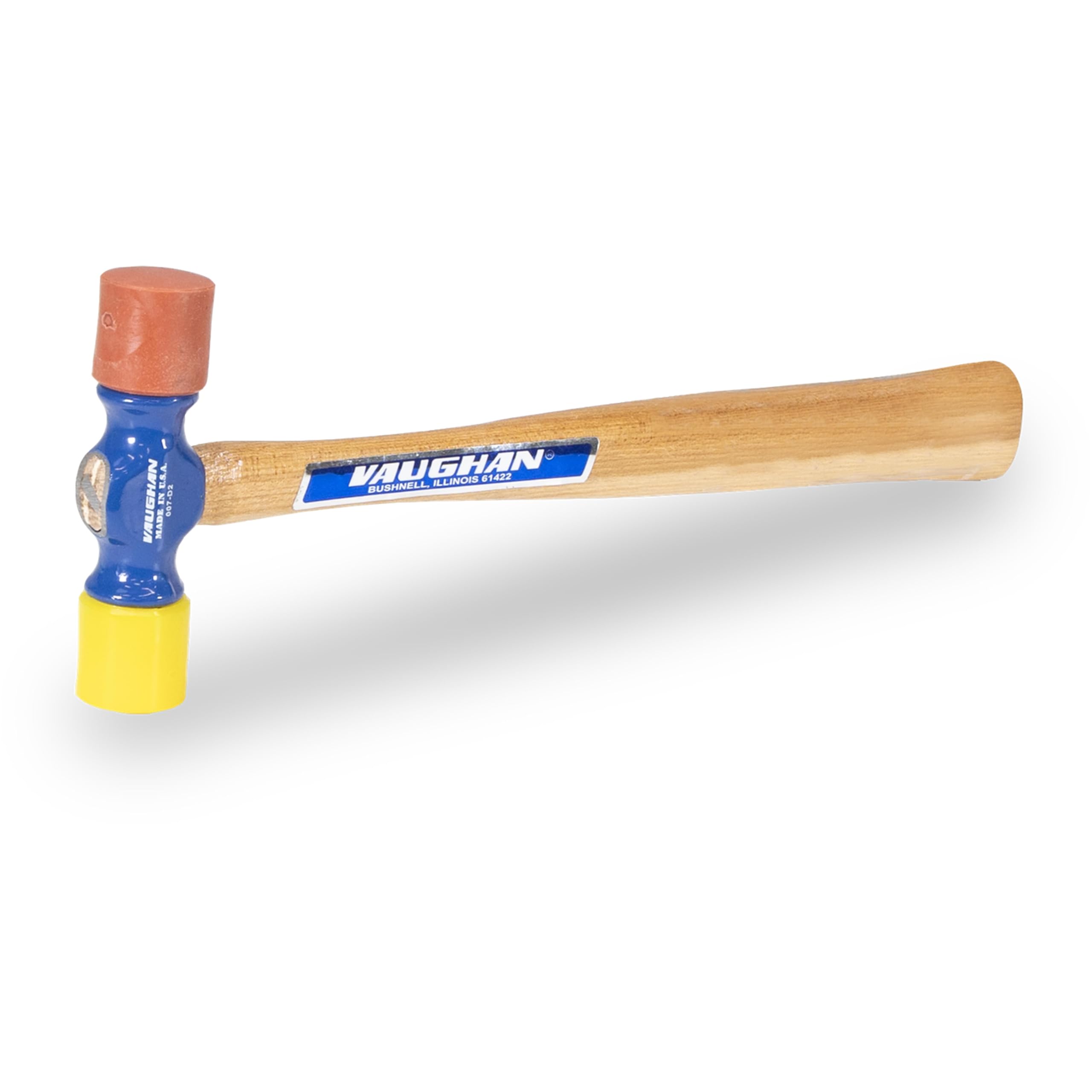Vaughan soft-face hammer head designed for delicate surfaces and gentle taps.