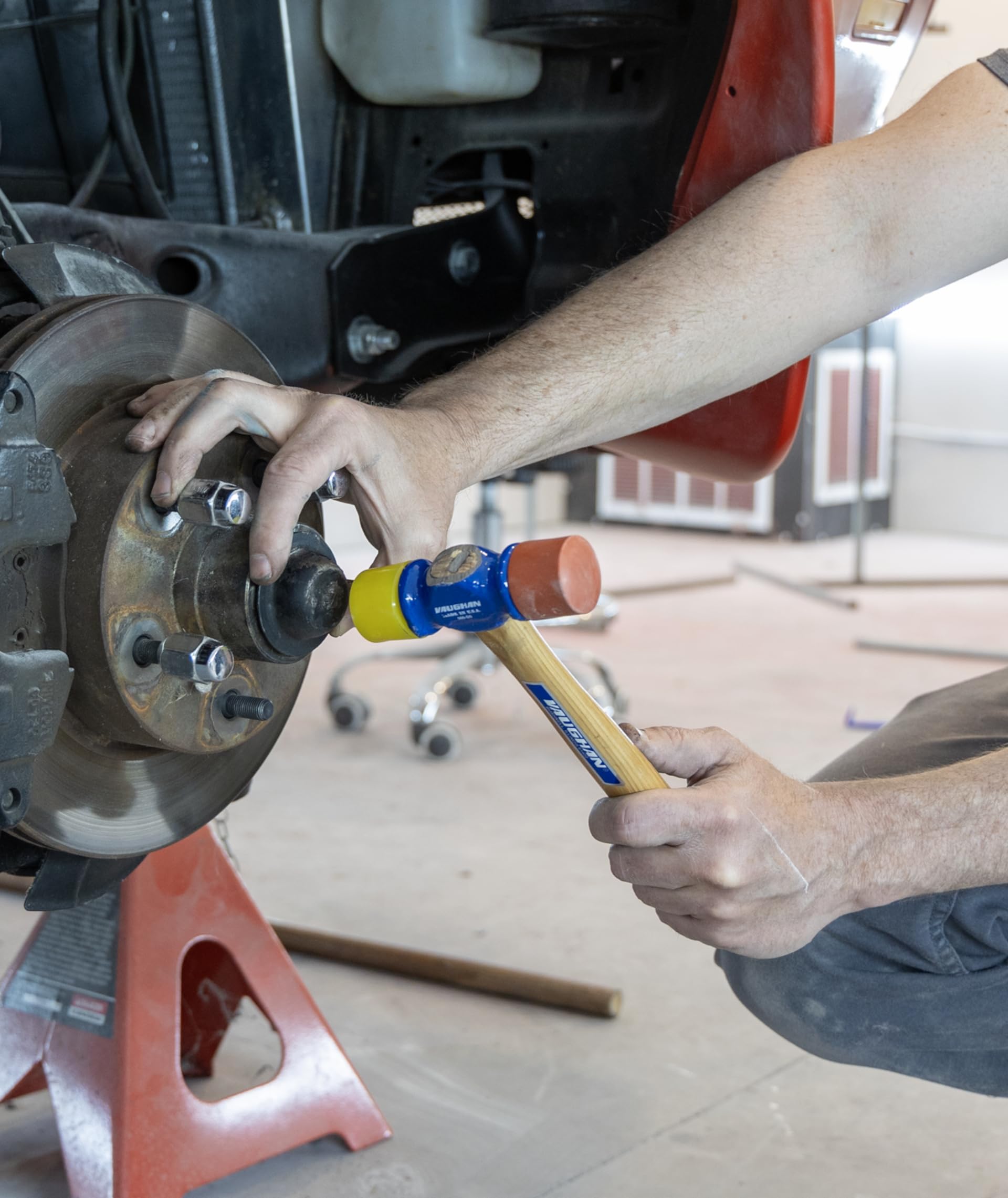 Vaughan Soft Face Hammer in use on a woodworking project