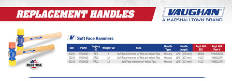 Vaughan Soft Face Hammer packaging box display