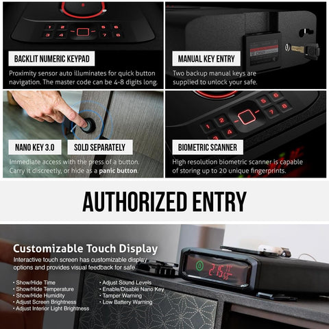 VAULTEK DS5i biometric scanner with LED backlight for quick, secure unlocking.