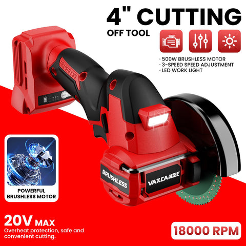 VAXCANZE LED work light brightens the cut area for accurate lines.