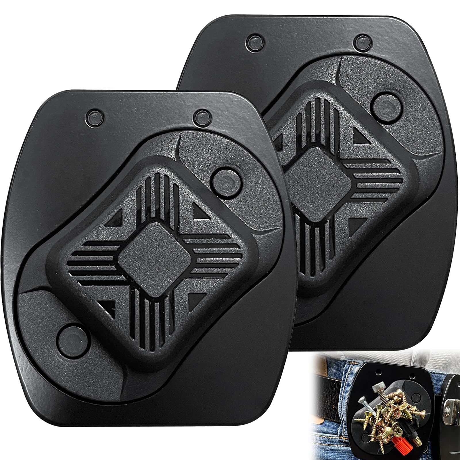 VAYAGARDEN 2-pack magnetic tool holder attached to belt for quick access