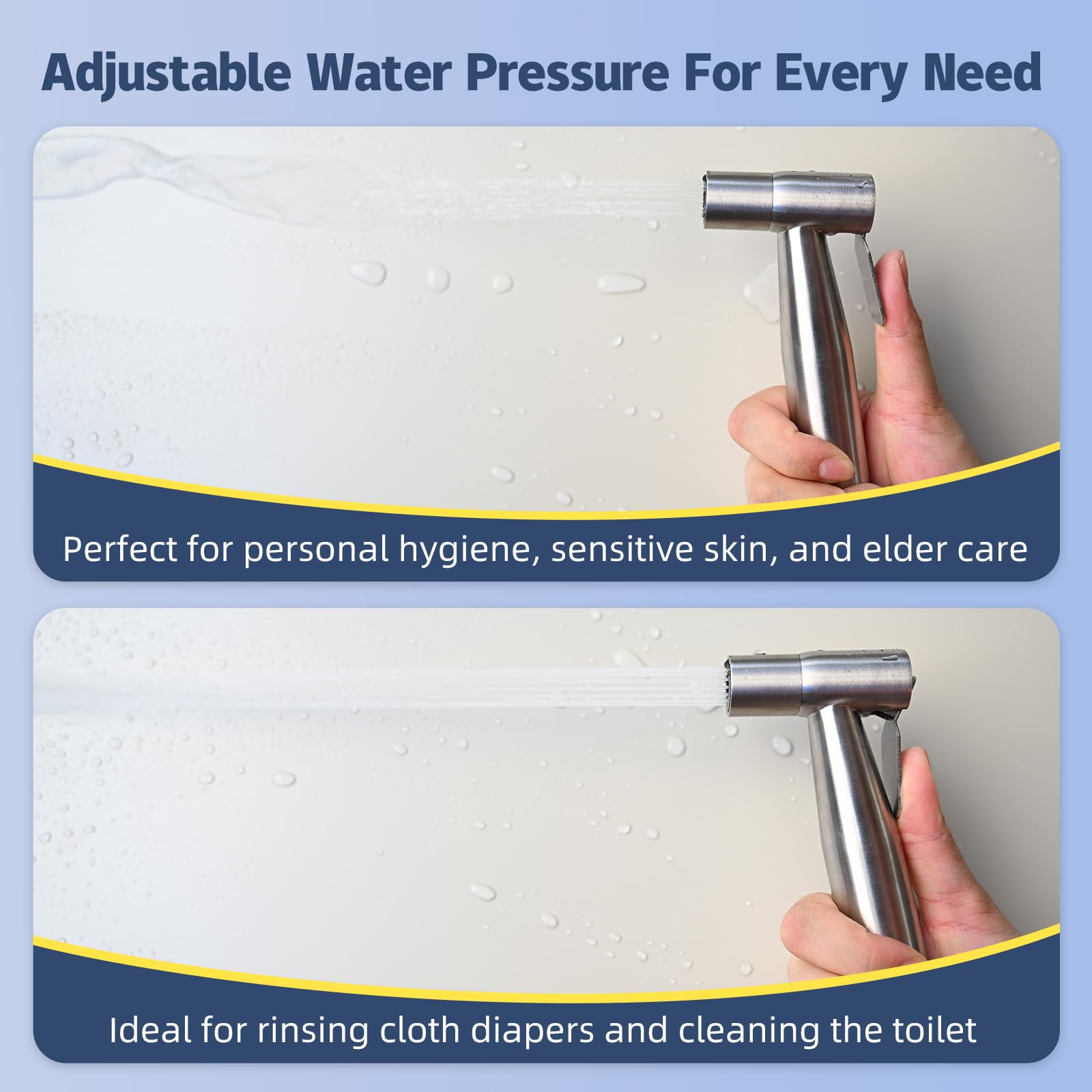 Vayzluiy adjustable water flow for gentle to strong sprays
