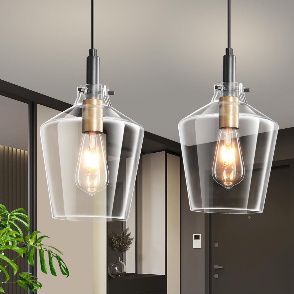 Vaziden modern glass pendant light over a kitchen island for stylish illumination