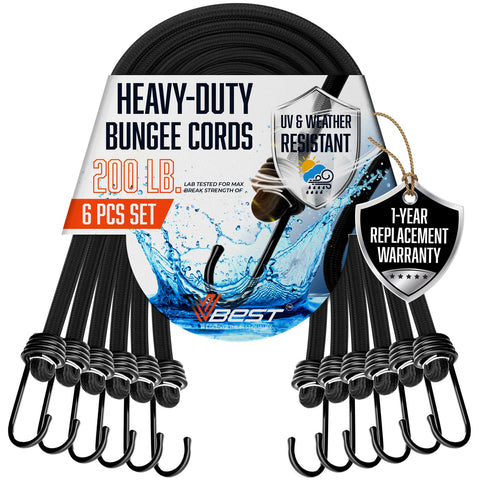 Vbest 18-inch bungee cords with hooks for secure indoor and outdoor use.