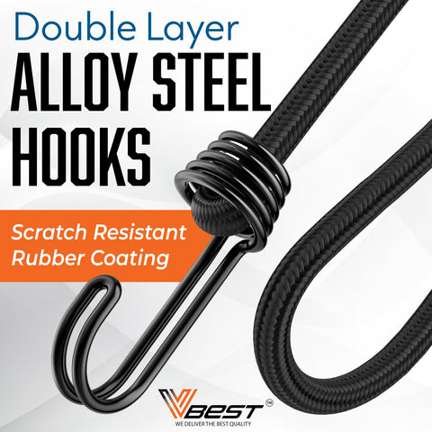 VBEST bungee cord 72-inch angled hook illustrating versatile anchoring.