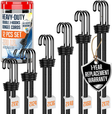 VBEST bungee cord 72-inch with hooks for secure outdoor tie-downs.