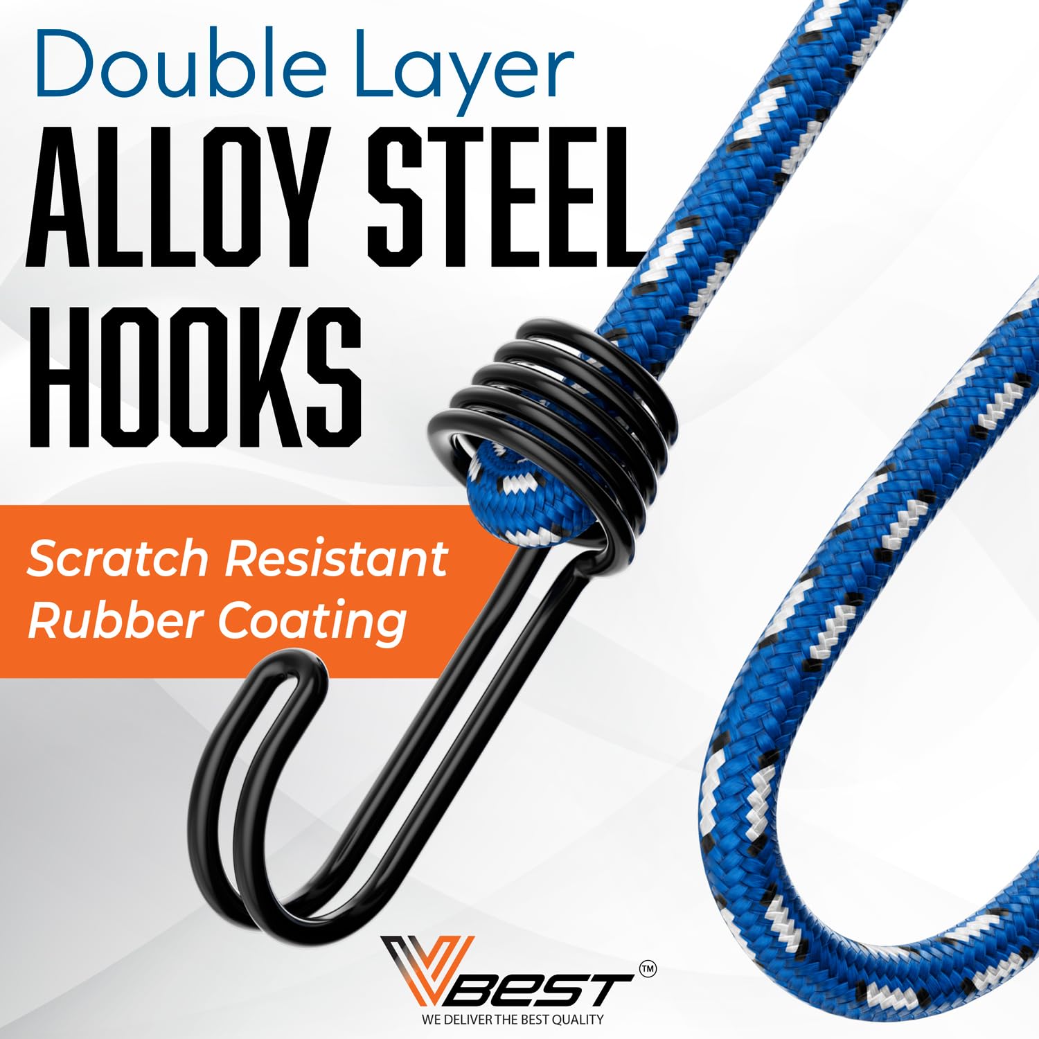 VBEST bungee cords 60-inch extended for secure mid-size securing.