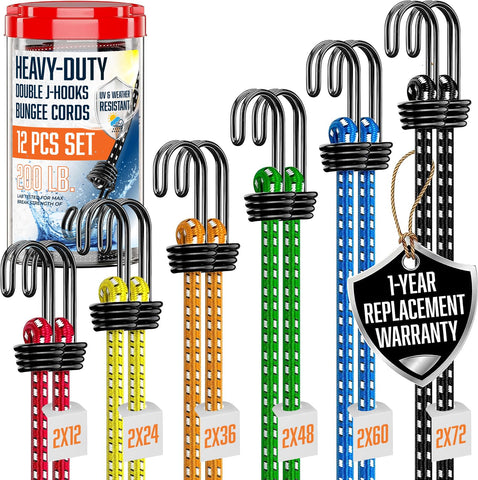 VBEST bungee cords 72-inch extended for secure outdoor load fastening.