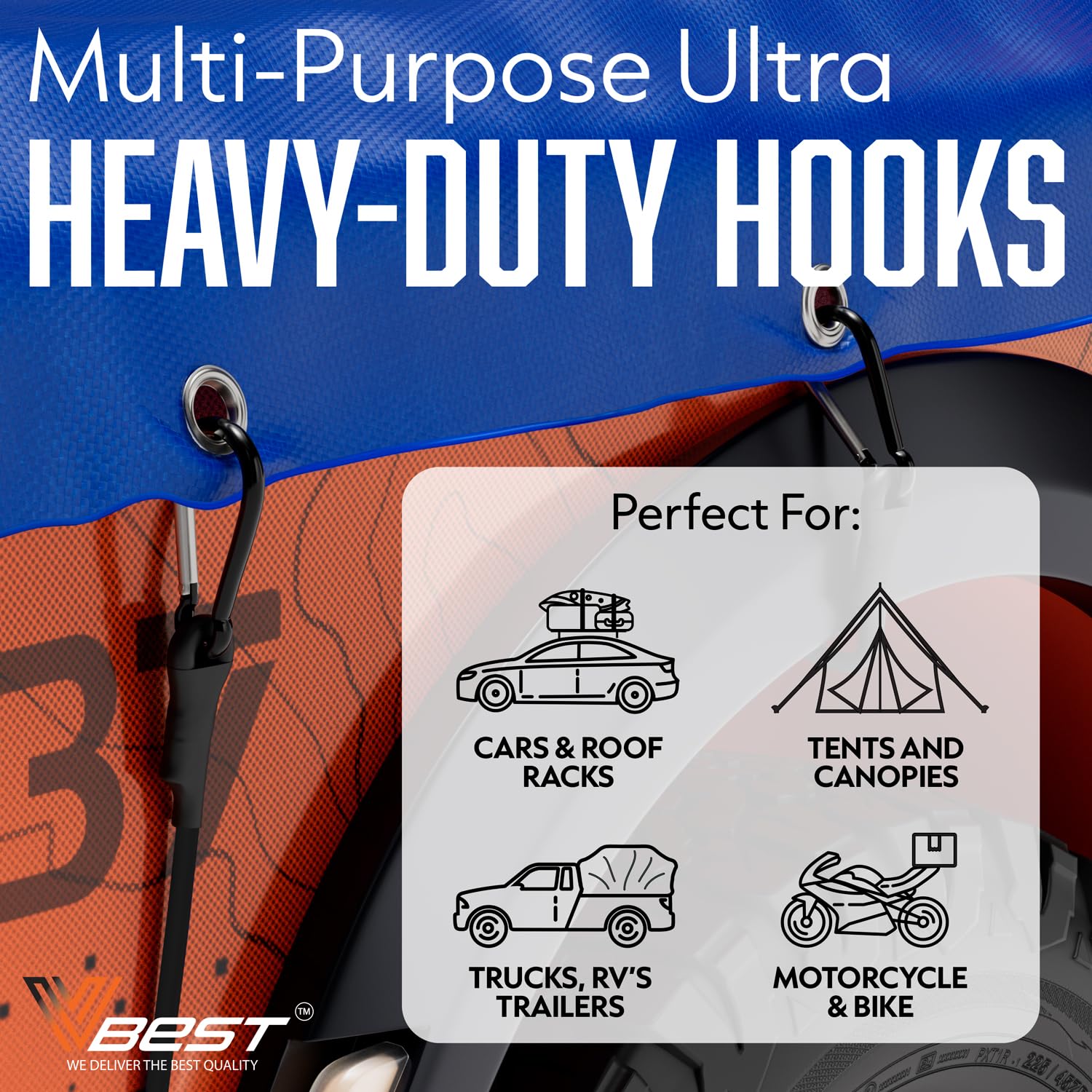 VBEST bungee cords resist wind and rugged outdoor use.