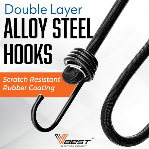 Vbest outdoor heavy-duty bungee cords withstand wind and weather for versatile securing.