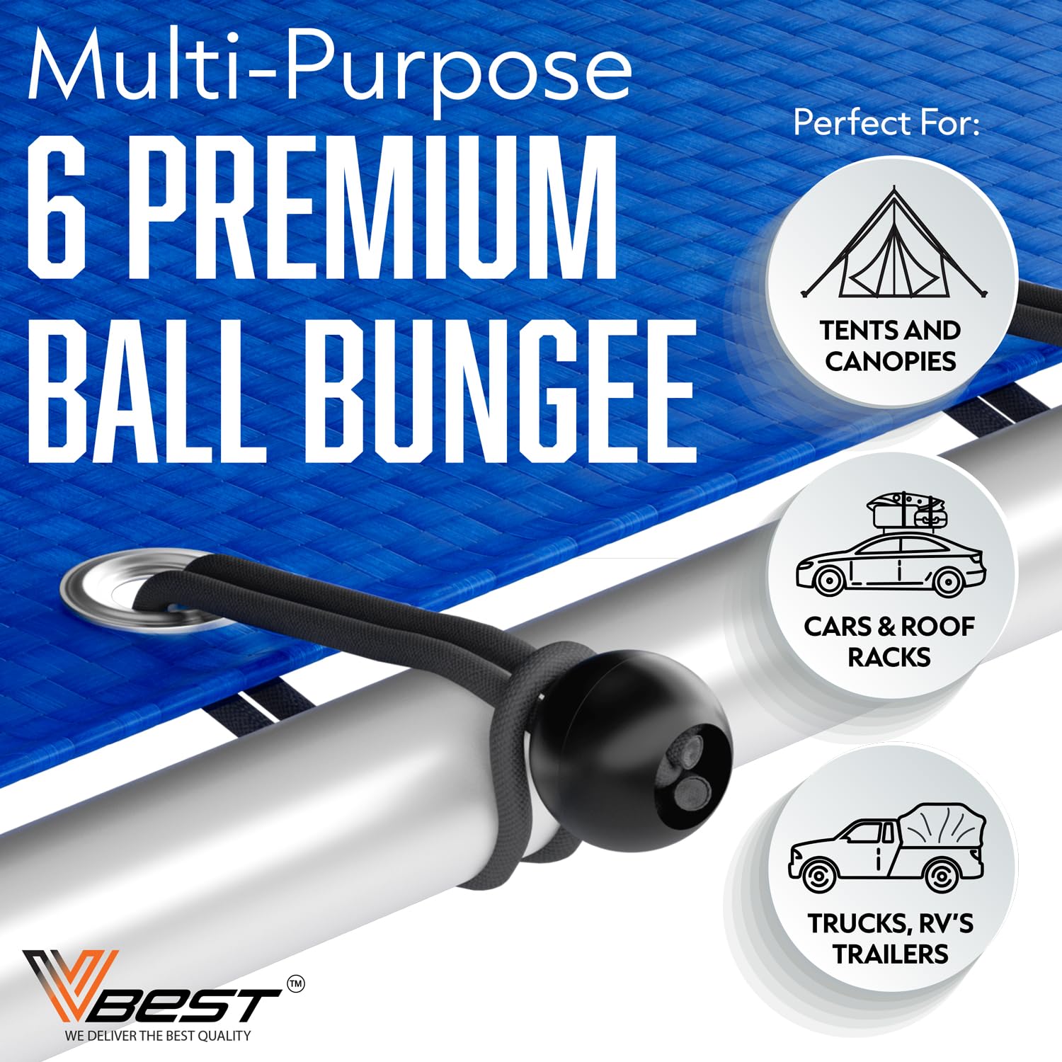 VBEST tarp clips and bungee balls enhance setup efficiency
