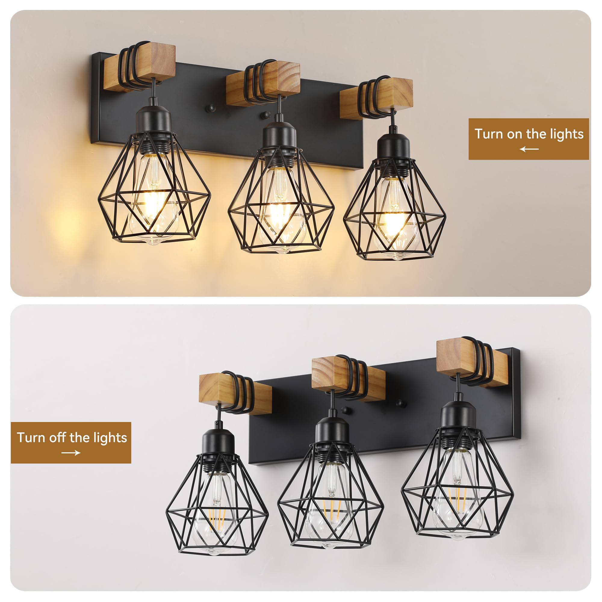 VbiTmn vanity light above bedside area creating cozy nighttime mood
