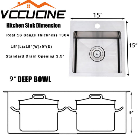 VC CUCINE brushed nickel finish bar sink showcases modern outdoor appeal.