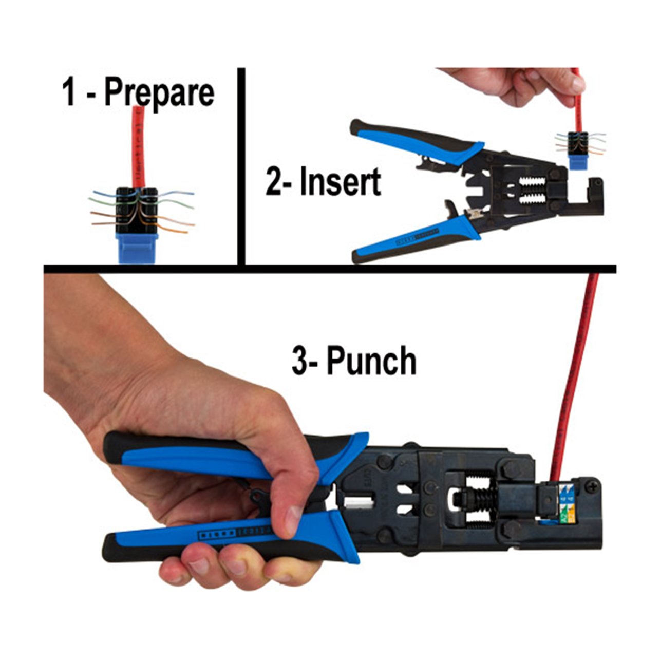 VC Vertical Cable V-Max 1-Punch Down Tool durable construction supports repeated terminations