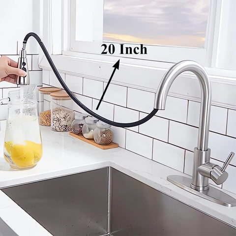 VC CUCINE pull-down sprayer with 20-inch hose for easy reach