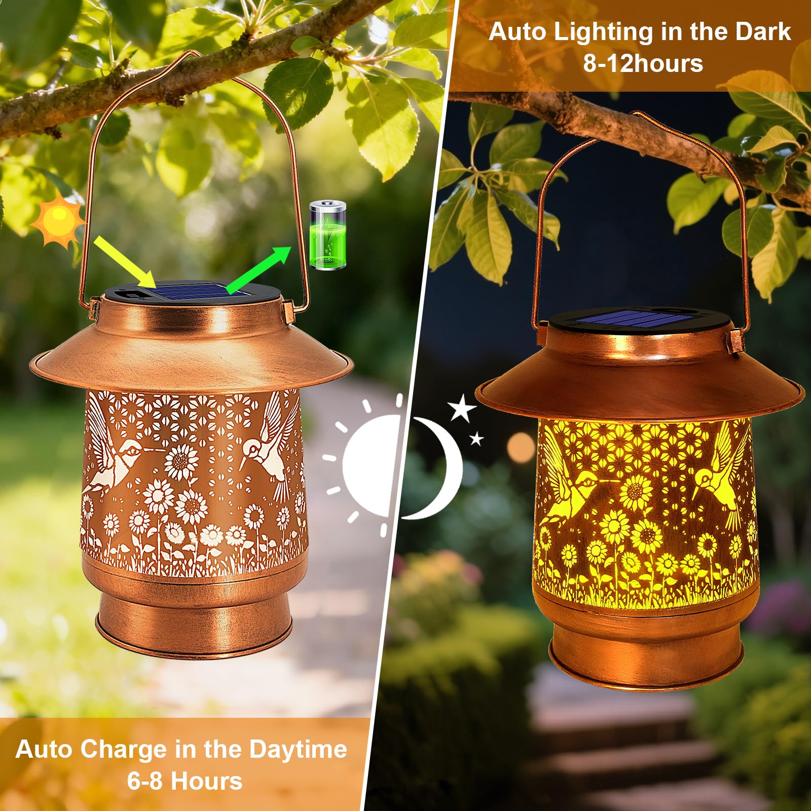 Vcdsoy IP65-rated lantern resists weather for year-round use.