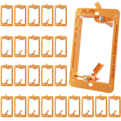 VCE low voltage bracket orange front view for tidy flush installation