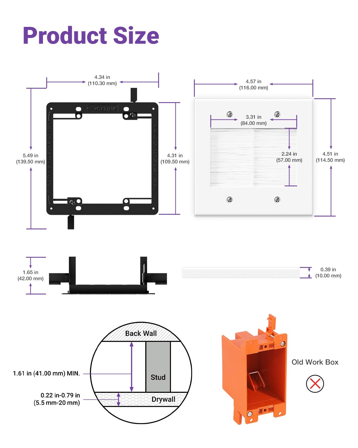VCELINK wall plate supports AV, Ethernet, HDMI, coax and more for home theater and office.