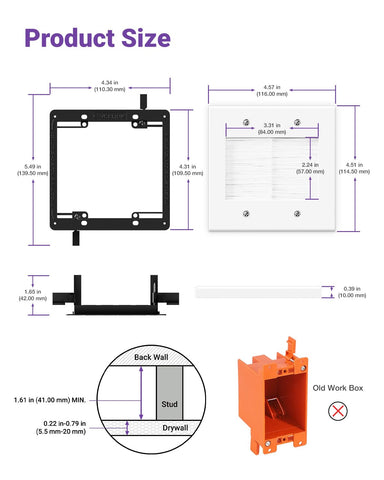 VCELINK wall plate supports AV, Ethernet, HDMI, coax and more for home theater and office.
