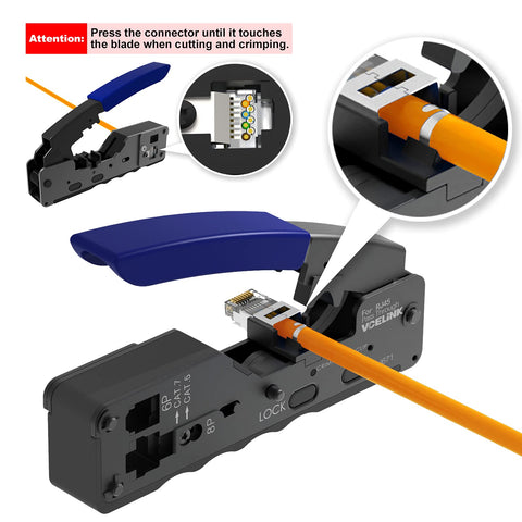VCELINK punch-down tool with removable blade for precise work