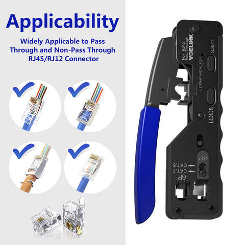 VCELINK pass-through connectors shown for clean, shielded terminations
