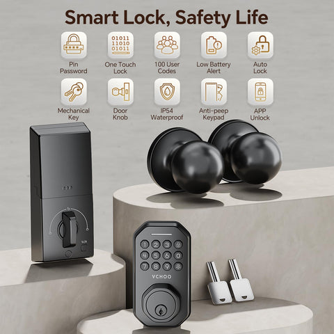VCHOO app control interface enables remote access for family and guests.