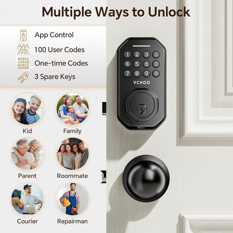 VCHOO low battery indicator signals when to replace power for uninterrupted access.