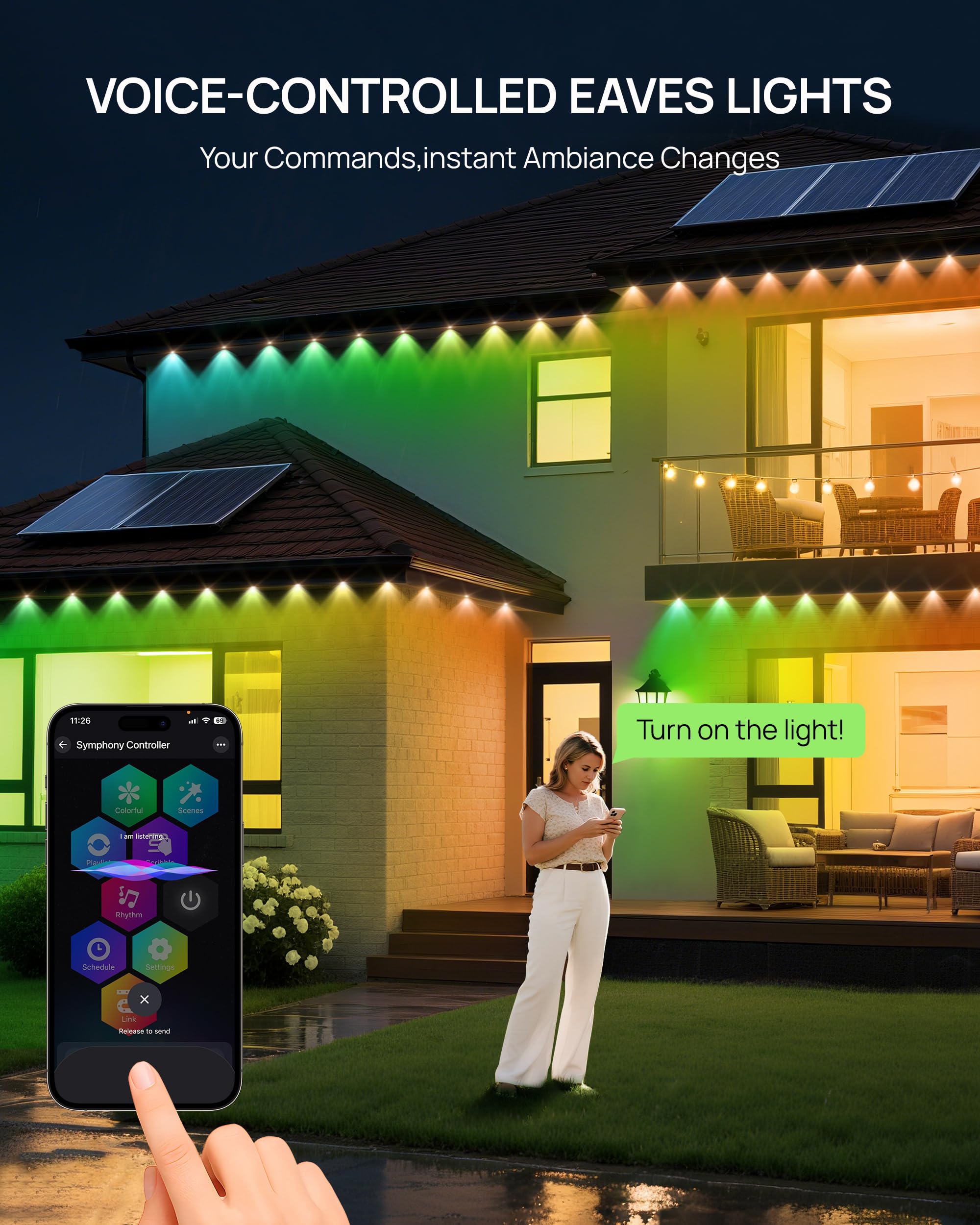 VCOKEN eight-second per-light install with adhesive pads or screws