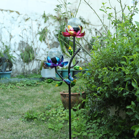 VCUTEKA crackle glass globe light adds daytime charm and nighttime glow