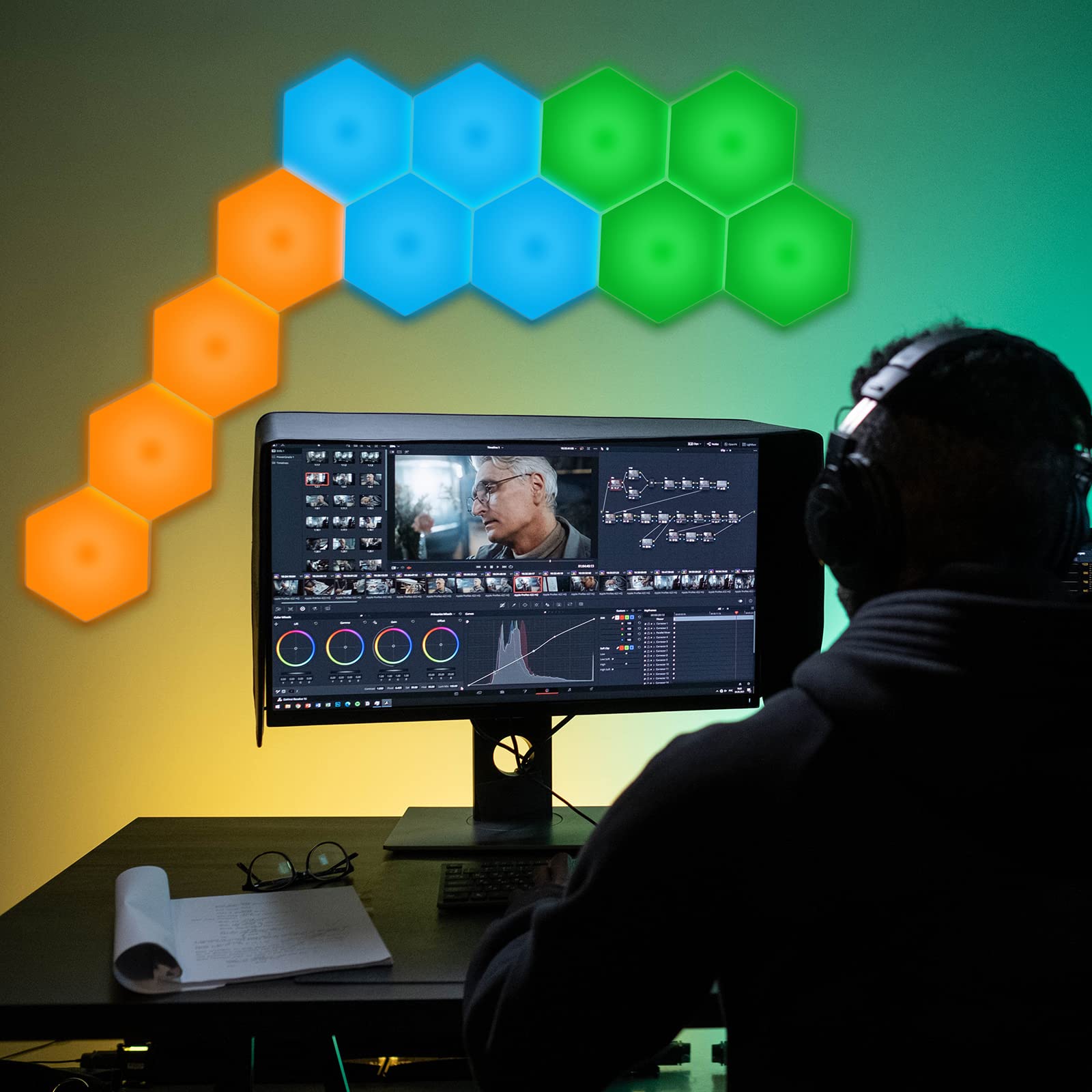 Vcwtty hexagon lights USB powered modular panels for versatile layouts