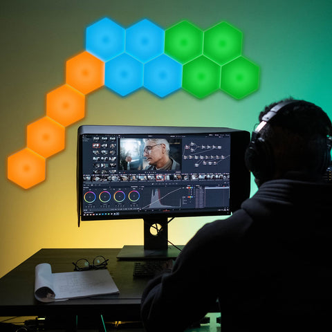 Vcwtty hexagon lights USB powered modular panels for versatile layouts
