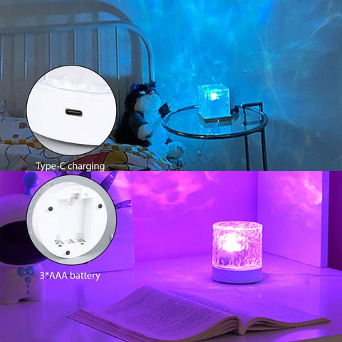 Vcwtty water ripple light brightening walls with shifting hues