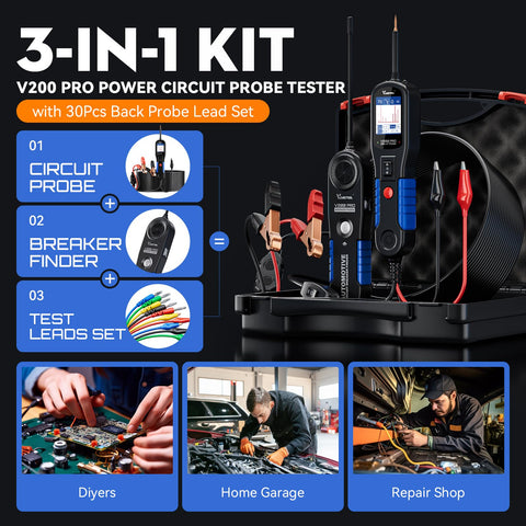 VDIAGTOOL V200 PRO back probes set enables fast harness testing
