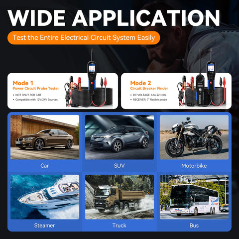 VDIAGTOOL V200 Pro 20ft cord allows testing around the vehicle