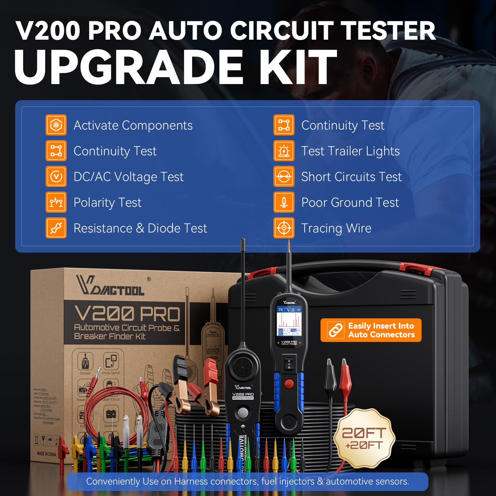 VDIAGTOOL V200 PRO mode I voltage test illustrates live circuit status