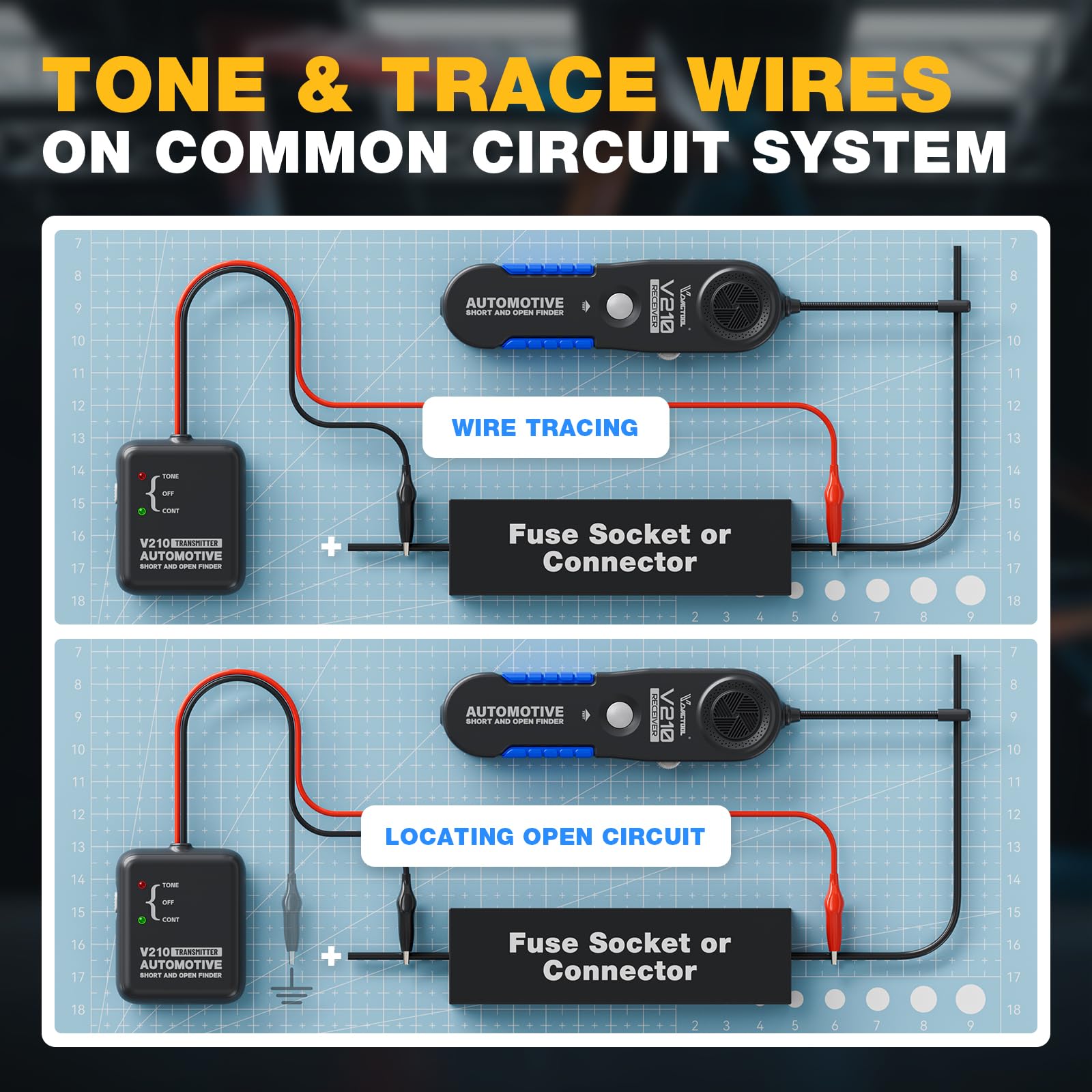 Open-circuit detection with V210 highlights failing connections clearly